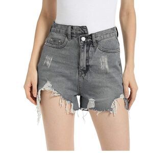 EYESHOCK Ripped Jean Shorts for Women High Waisted Distressed Denim Shorts